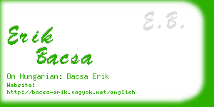 erik bacsa business card